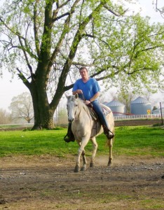 Cowboy Dad riding Cricket