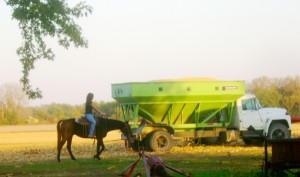 Riding around Farm Equipment