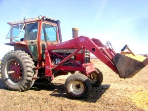 Dad and Kids in Tractor