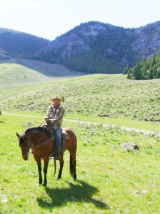 My Dad Horseback Riding in the Idaho Mountains