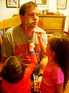 Cowboy Dad Getting His Face Painted