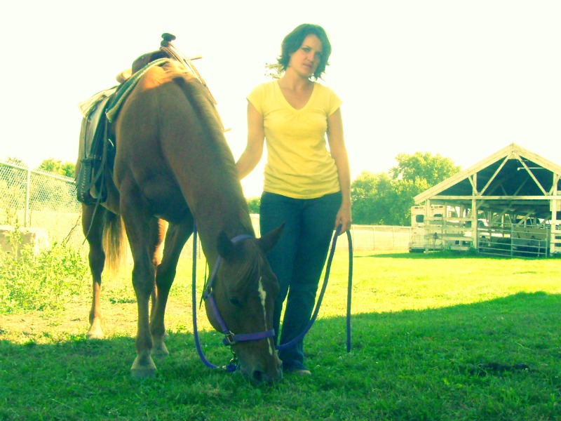 Cowgirl and Sorrel Mare