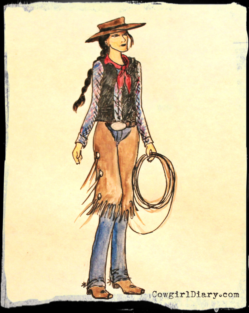 Cowgirl Boots worn with Authentic Working Cowgirl Attire