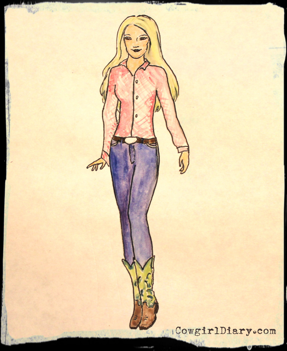 Cowgirl Boots worn with Tucked In Jeans