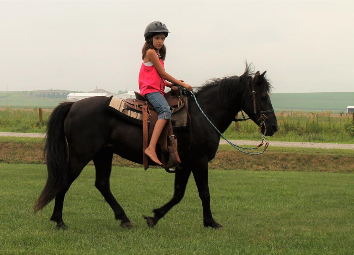Riding New Pony on Fourth of July