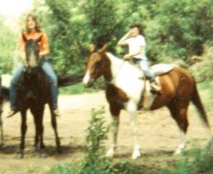 Spider and Peppy, My Sister And I Riding Horses When We Were Kids