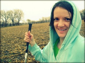 Cowgirl Following Cows Around in the Rain